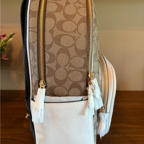 Coach Brown and White Signature Dome Backpack - Picture 6 of 7